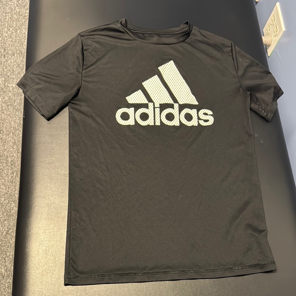 Adidas Men's Short Sleeve Dri fit Tee in Black with White Logo